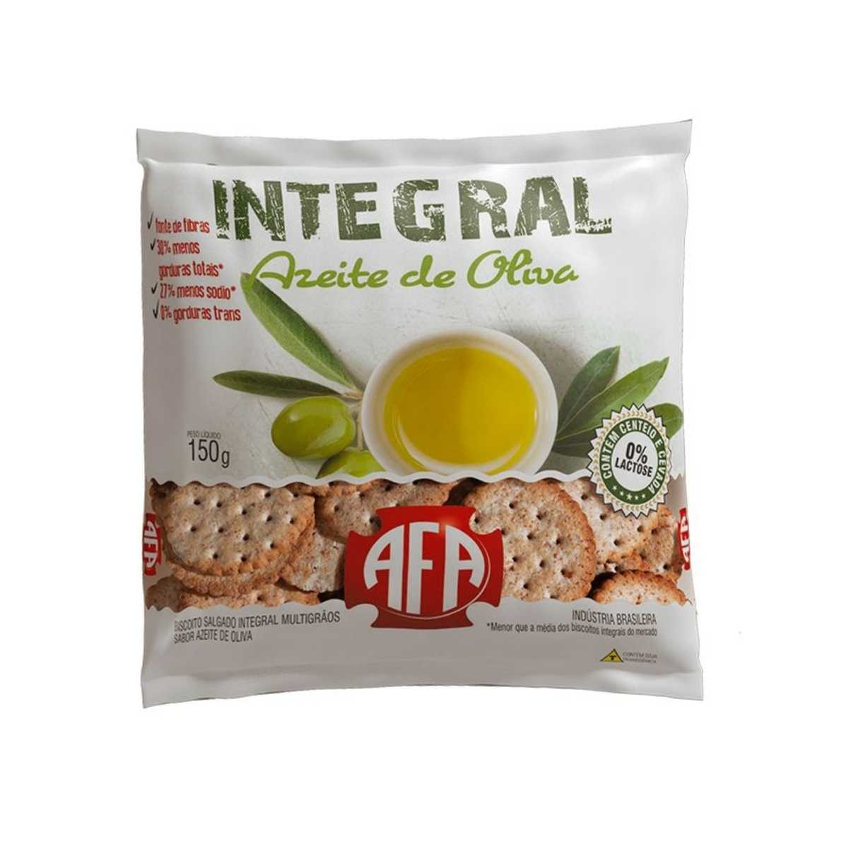 Biscoito Salgado Integral Azeite de Oliva Afa 150 g