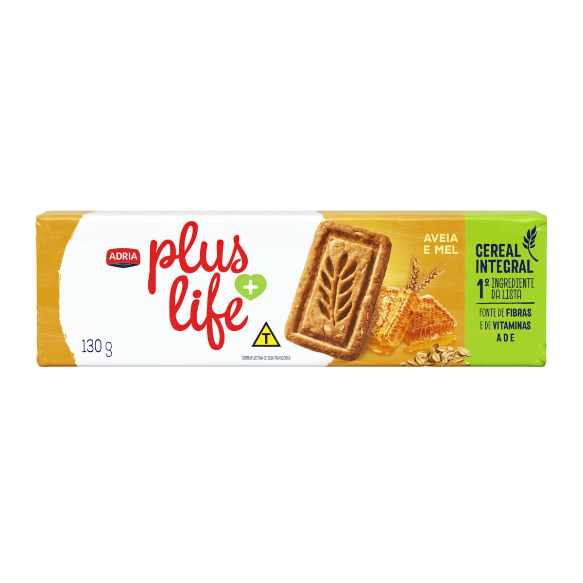 Biscoito Integral Aveia e Mel Adria Plus Life 130g