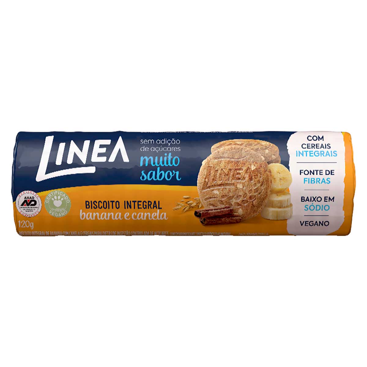 Biscoito Integral de Banana e Canela Linea 120g