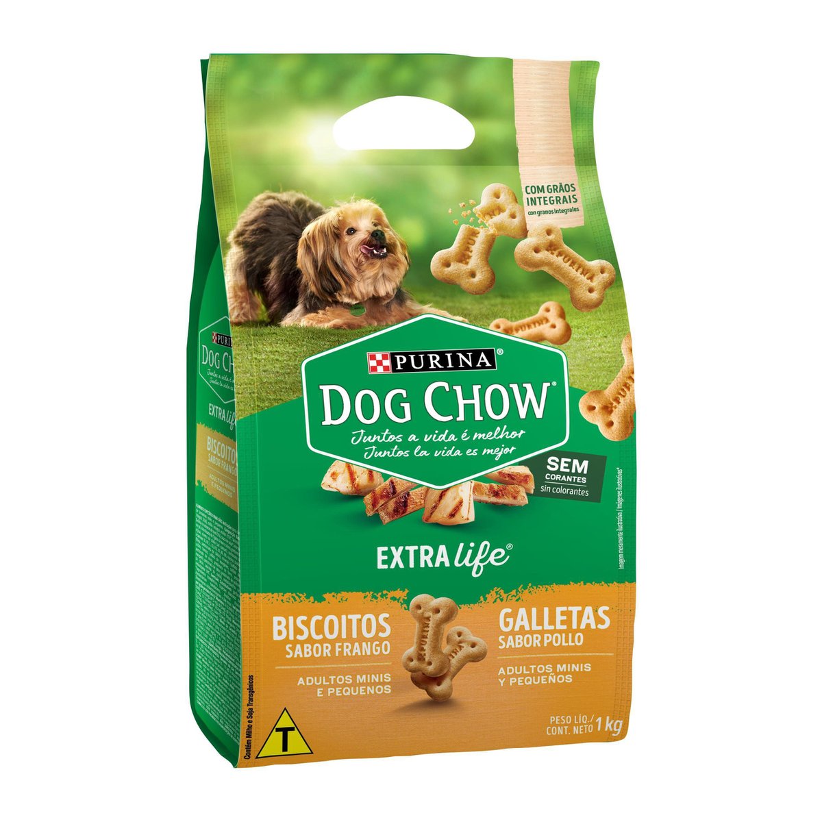 Biscoito Integral Mini para Cachorro Purina Dog Chow Carinhos Raças Pequenas Frango 1Kg