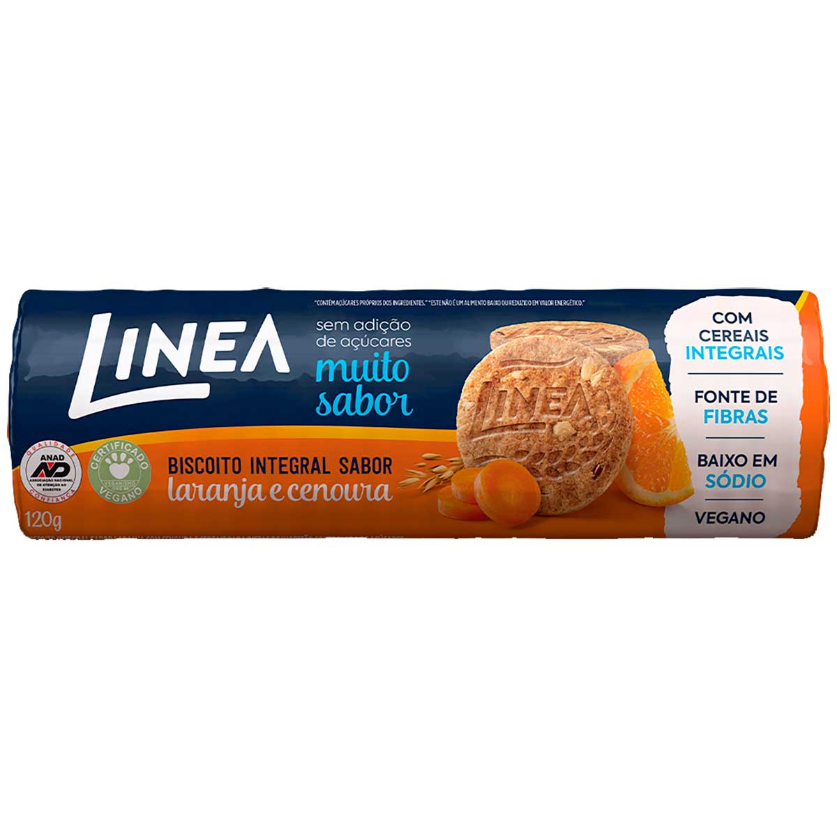 Biscoito Integral de Laranja e Cenoura Linea 120g