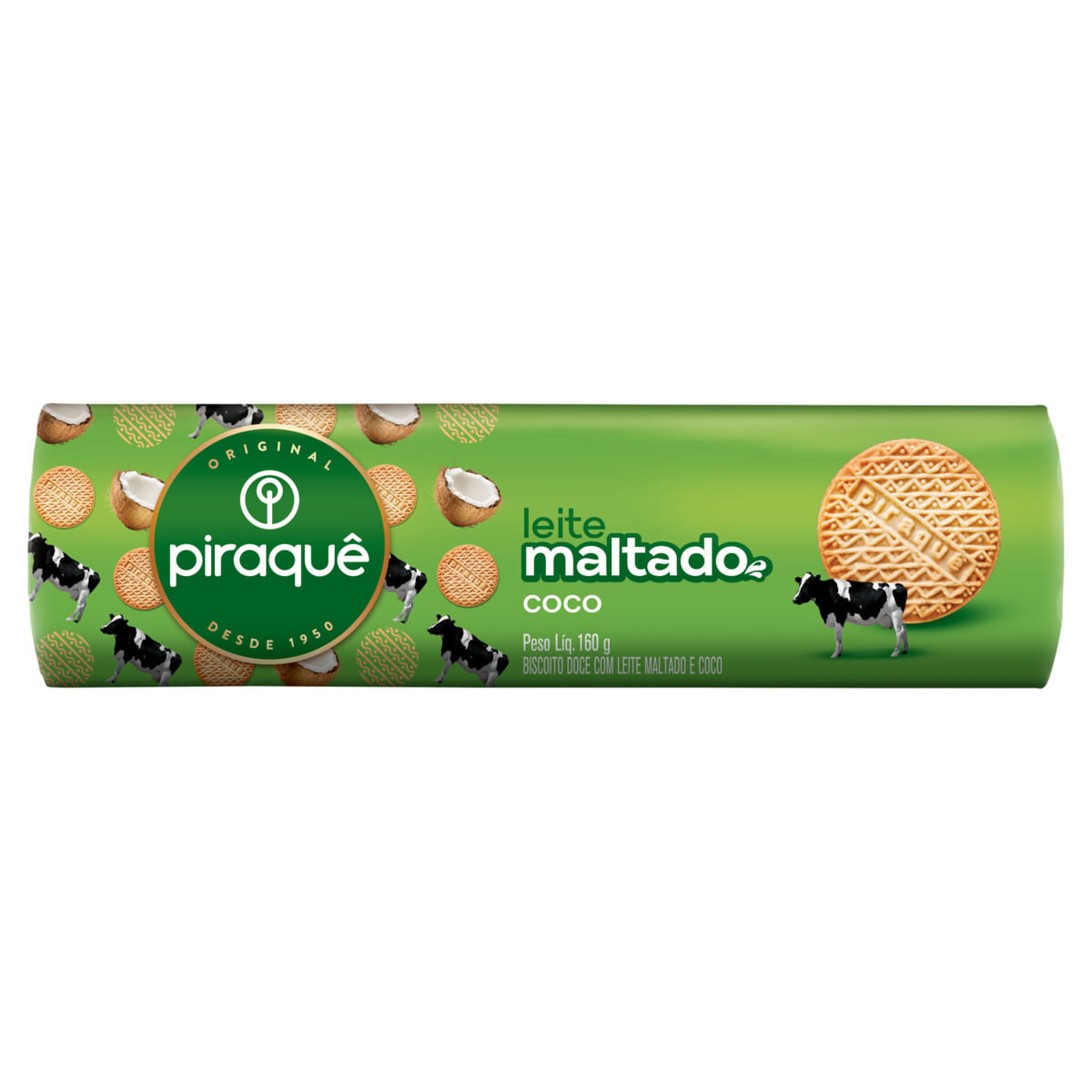 Biscoito Leite Maltado e Coco Piraquê 160g