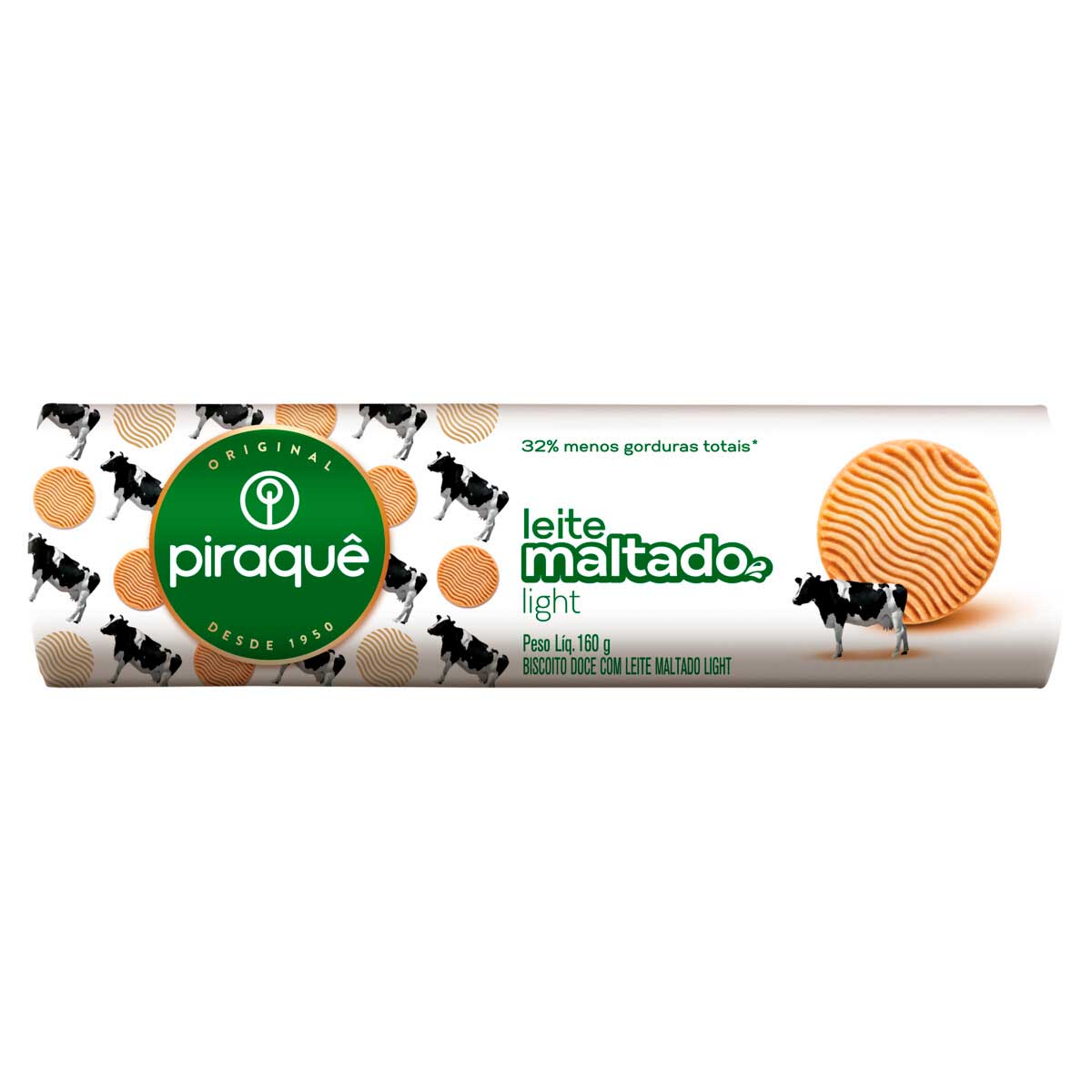 Biscoito Leite Maltado Light Piraquê 160g