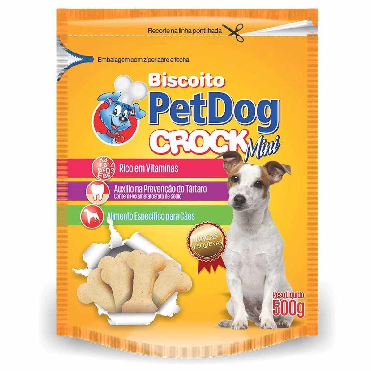 Biscoito Pet Dog Crock Mini Raças Pequenas 500 g