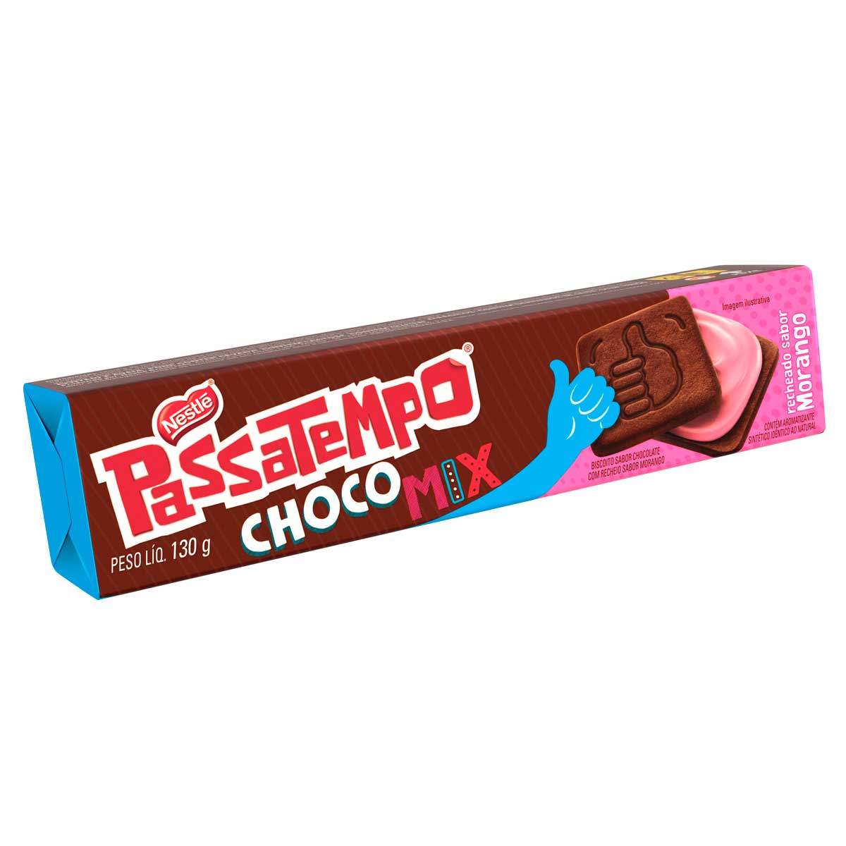 Biscoito Passatempo Chocomix Morango 130 g