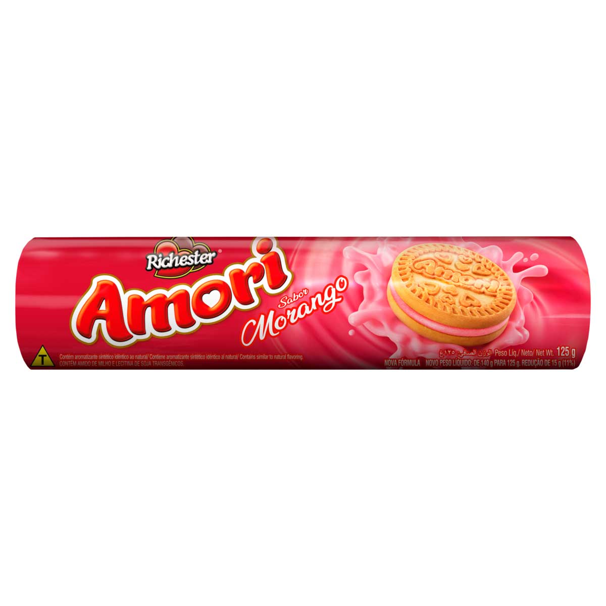 Biscoito Recheado de Morango Richester Amori 125g