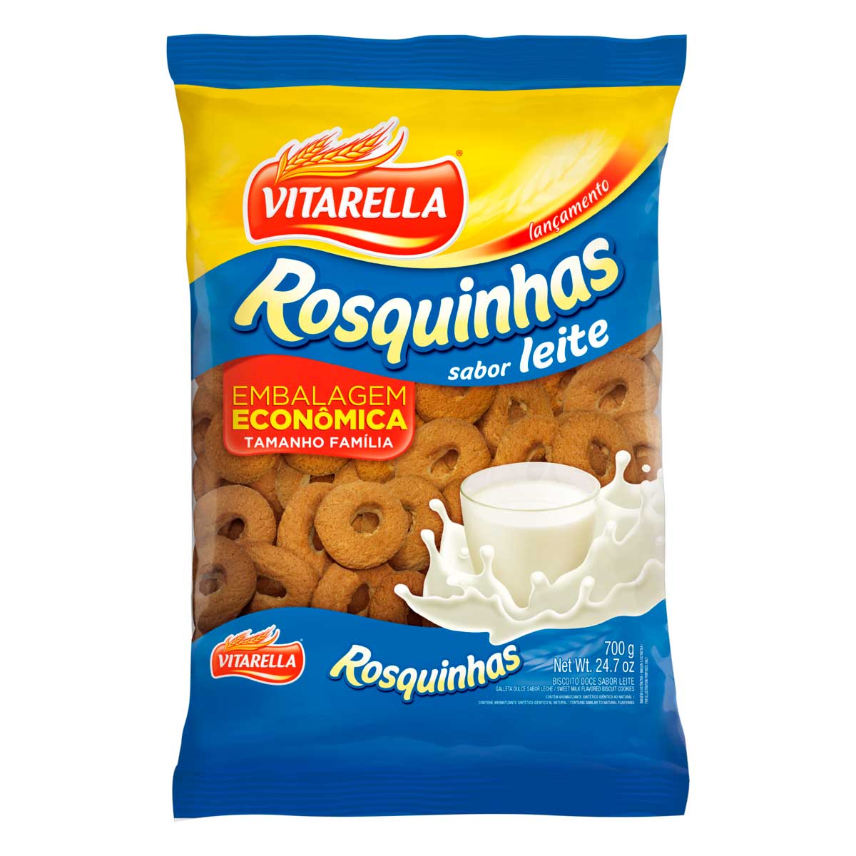 Rosquinha de Leite Vitarella 700g Embalagem Econômica