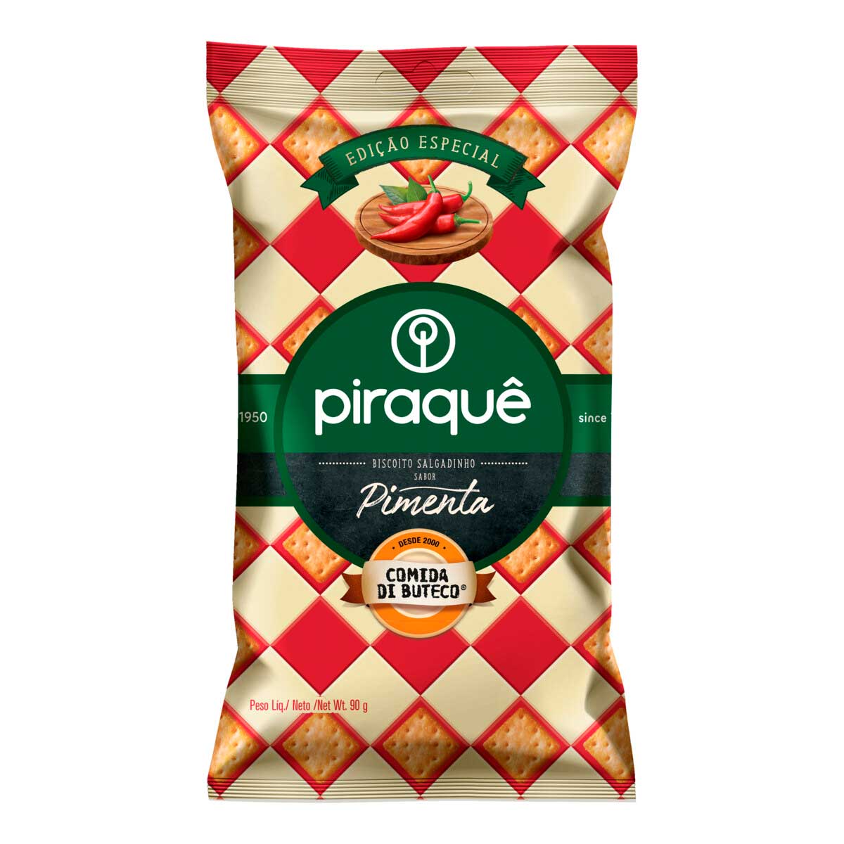 Biscoito Salgadinho Pimenta Piraquê Comida di Buteco 90g