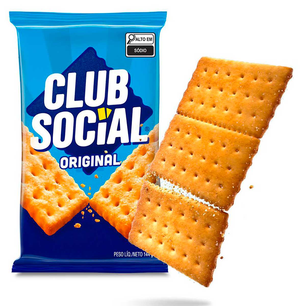 Biscoito Salgado Club Social original multipack 144g