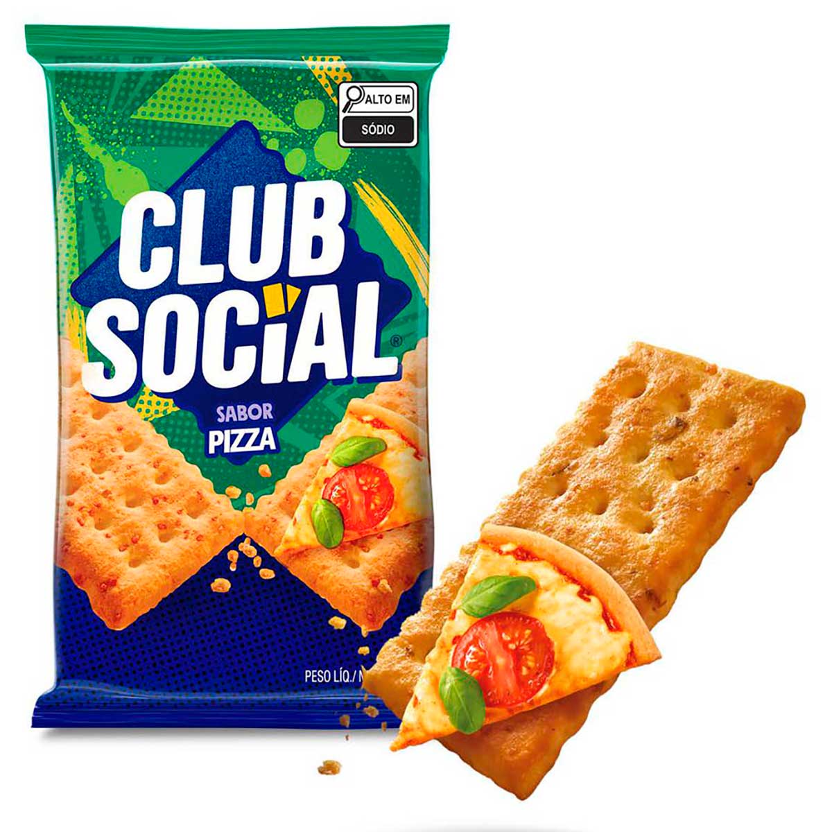 Biscoito Salgado Club Social pizza multipack 141g