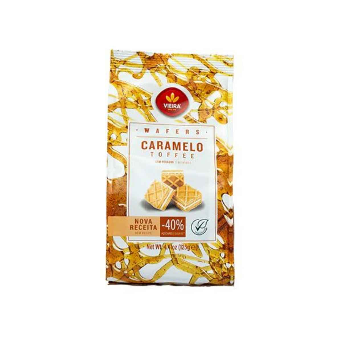 Wafer de Caramelo com Pedaços Caramelo Vieira 125 g