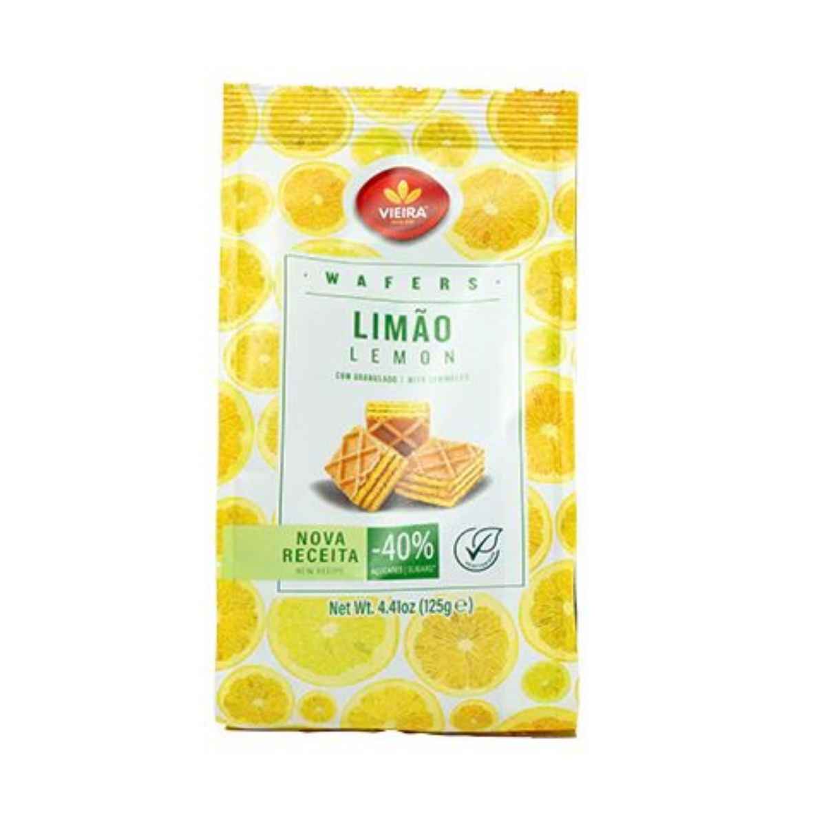 Wafer de Limão com Granulado de Limão Vieira 125 g