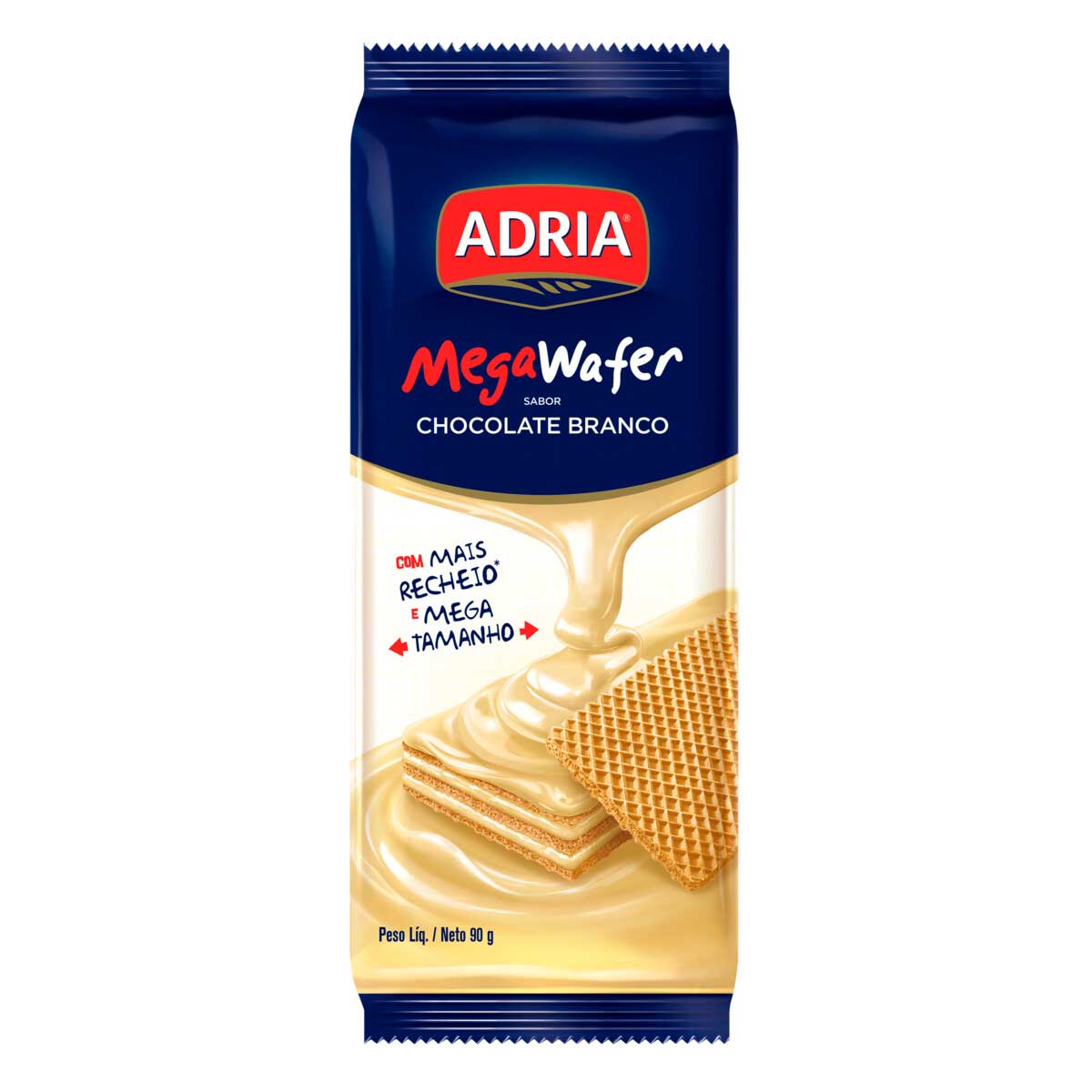 Biscoito Wafer Recheio Chocolate Branco Adria 90g