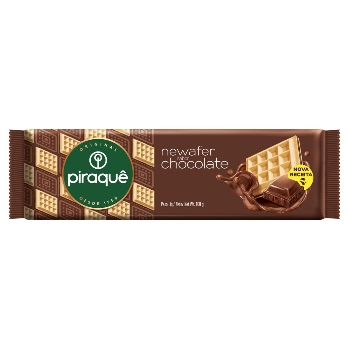 Biscoito Wafer Recheio Chocolate Piraquê Newafer 100g