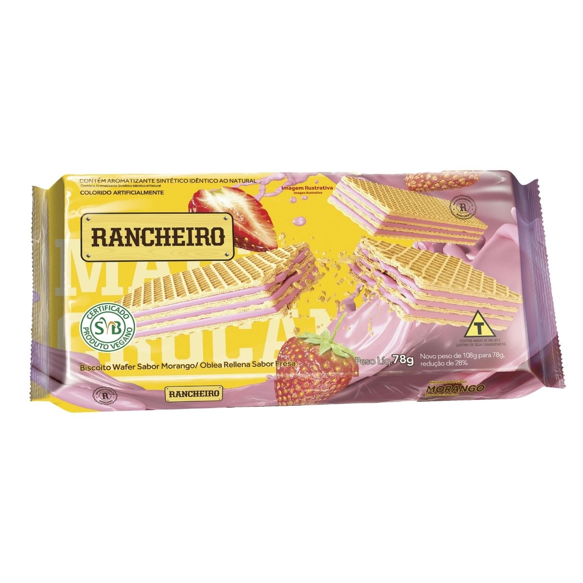 Biscoito  Wafer Sem Lactose Vegano Rancheiro  78 g