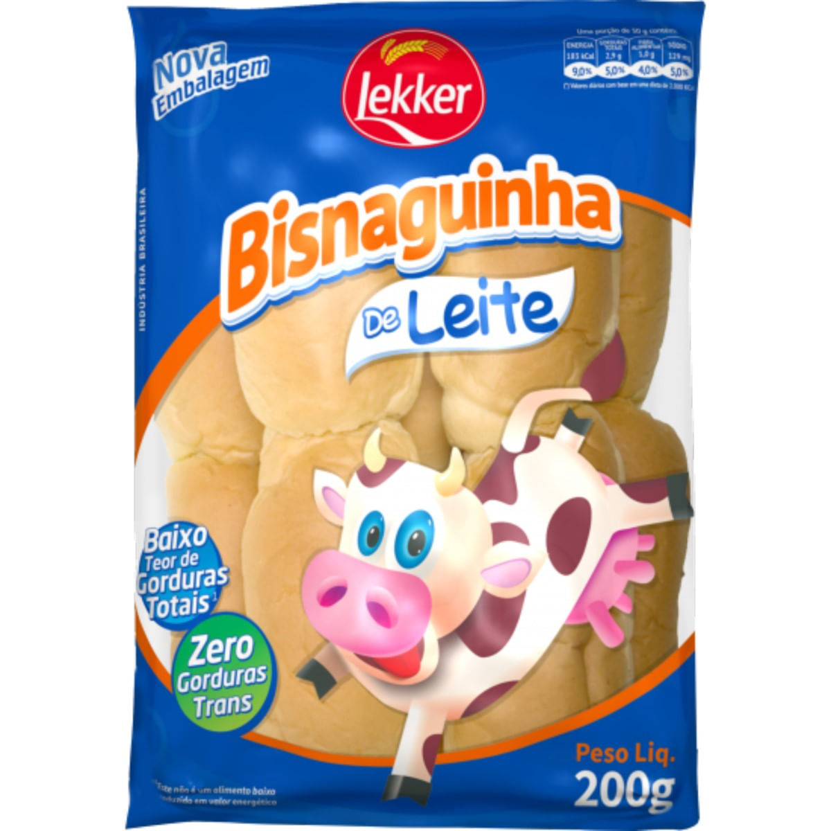 Bisnaguinha de Leite Lekker 300 g