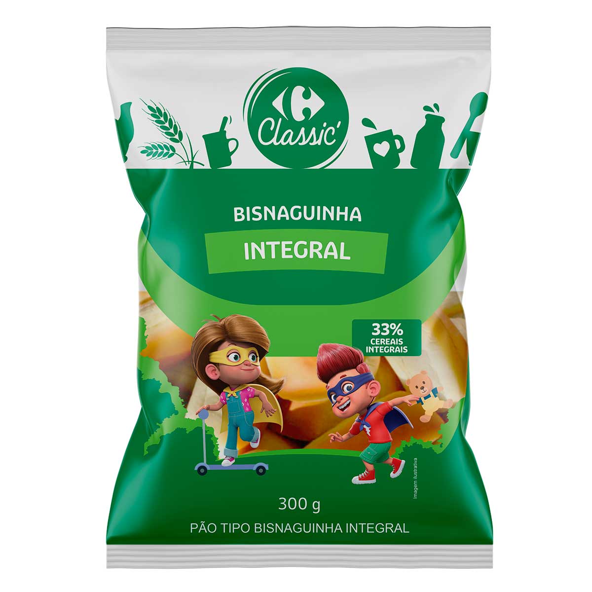 Bisnaguinha Integral Carrefour Classic 300g