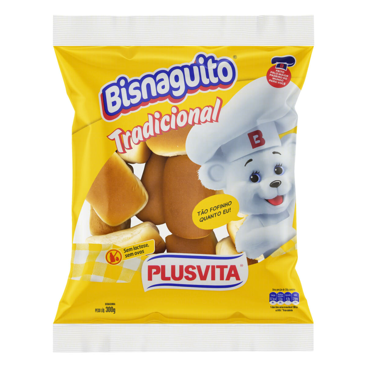 Pão Bisnaguinha Tradicional Zero Lactose Plusvita Bisnaguito Pacote 300 g