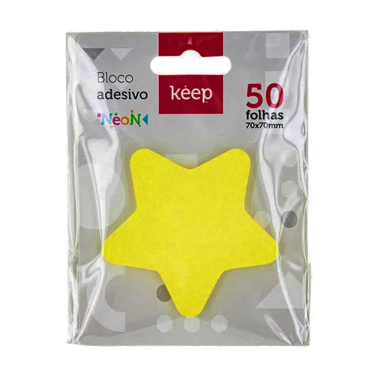 Bloco Adesivo Multilaser Estrela Neon 50 Folhas