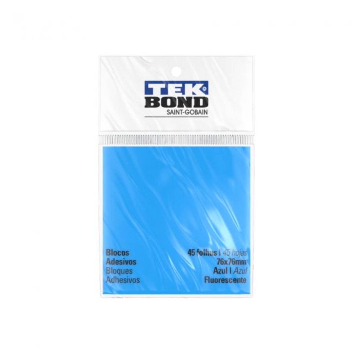 Bloco de Notas Adesivos 76x76mm Tekbond 45 Folhas Azul