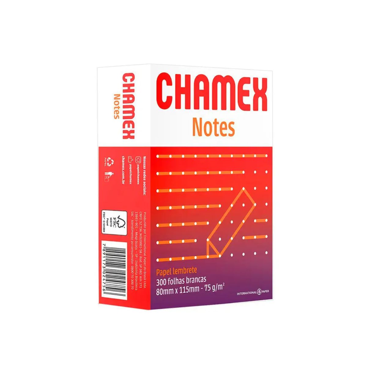 Bloco de Notas Chamex 80MMX115MM com 300 Folhas