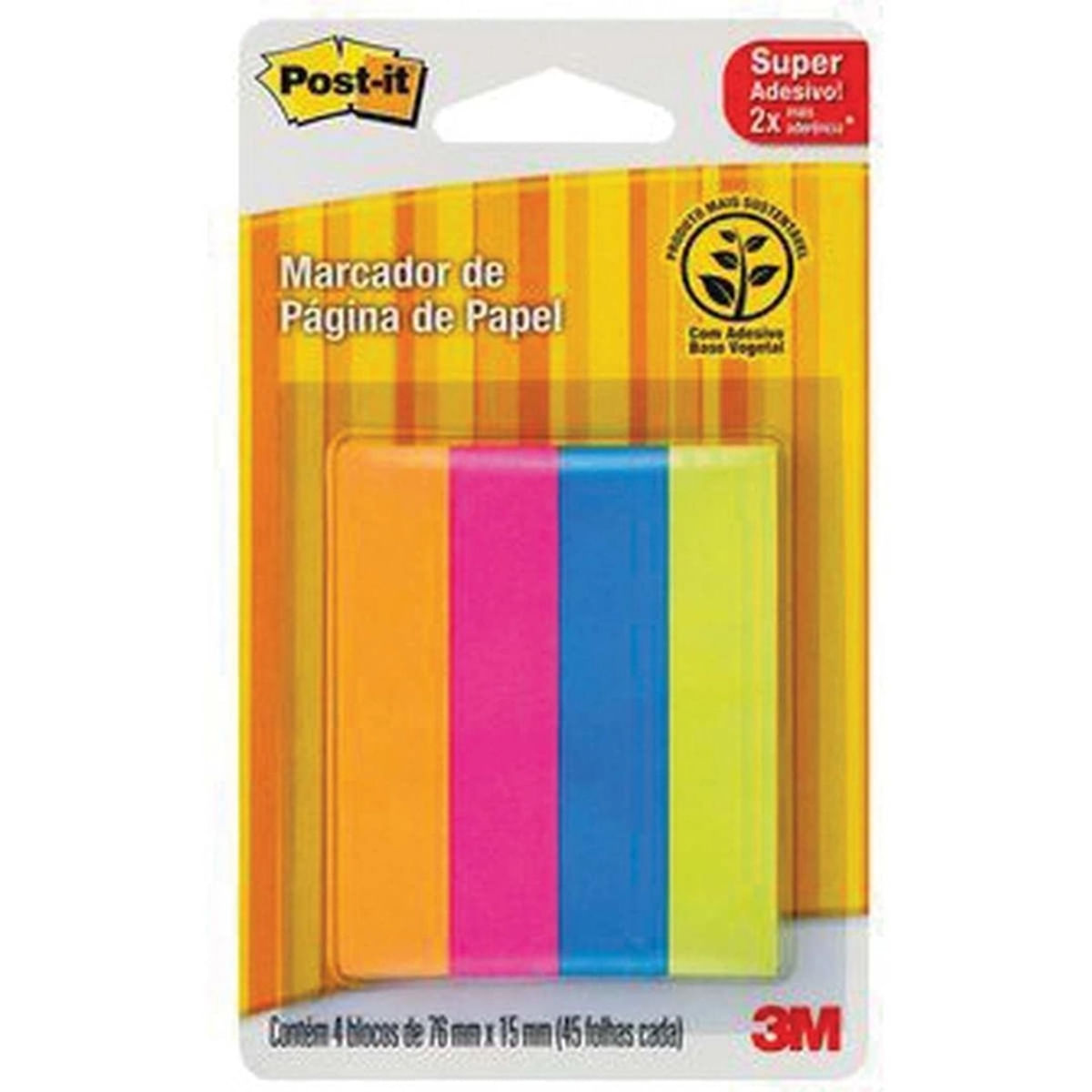 Bloco Post It Marcador de Pagina 4 Cores 180 Folhas 3M