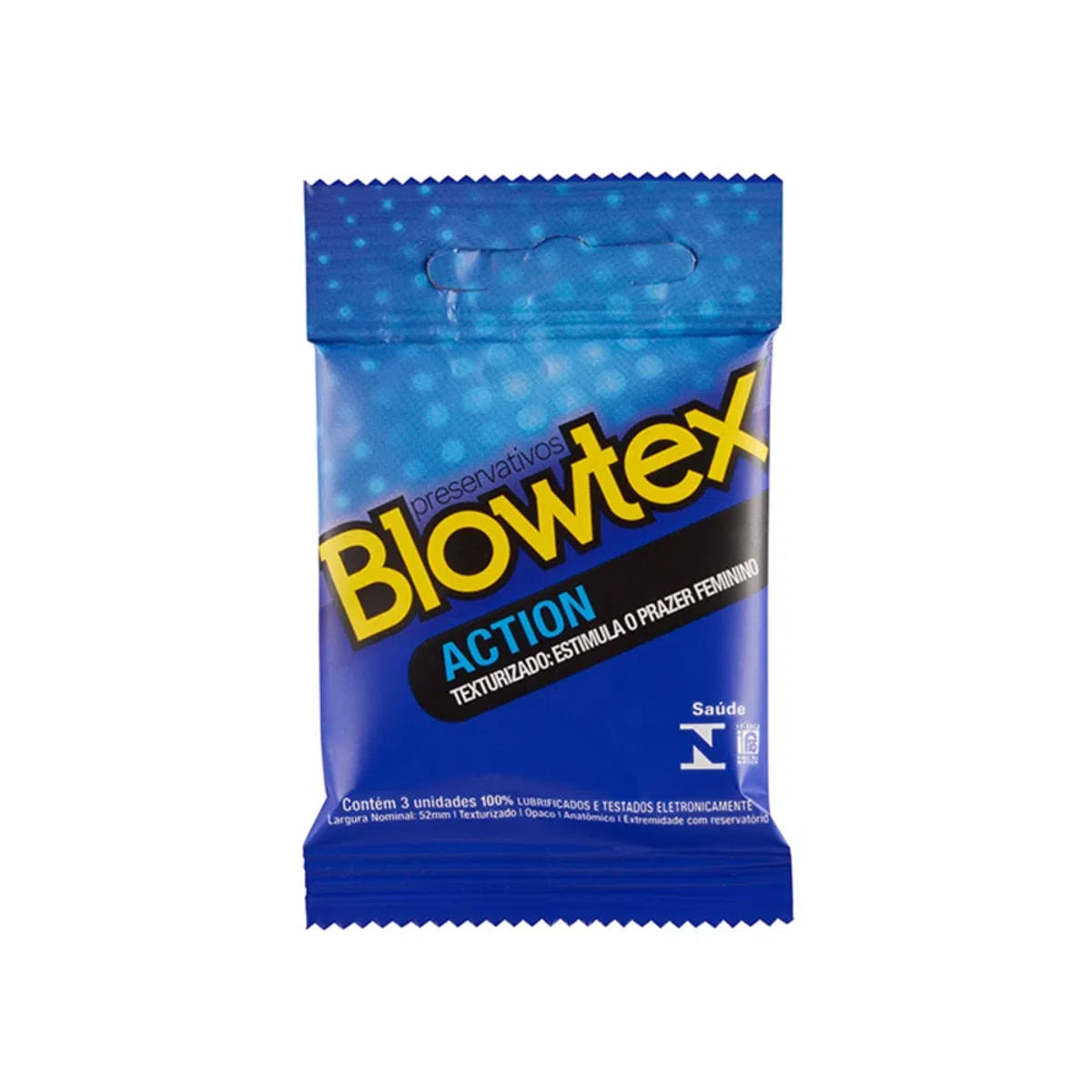 Preservativo Blowtex Action com 3 Unidades