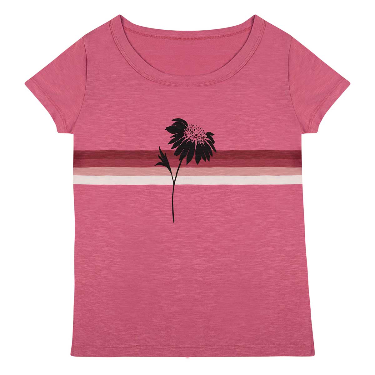 Blusa Feminina Em Flamê Estampada Folha By Hering Rosa Medio M