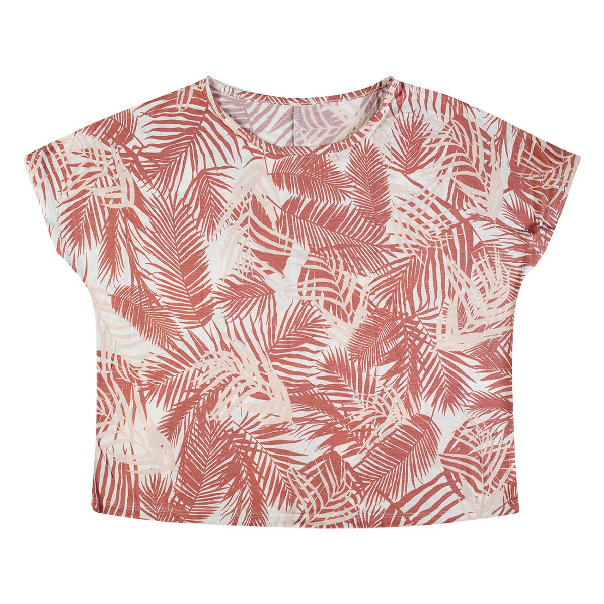 Blusa Feminina Full Print Em Viscose Folha By Hering Rosa Claro P