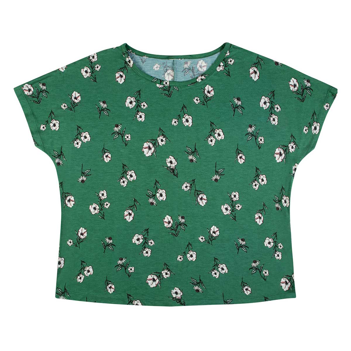 Blusa Feminina Full Print Em Viscose Folha By Hering Verde G