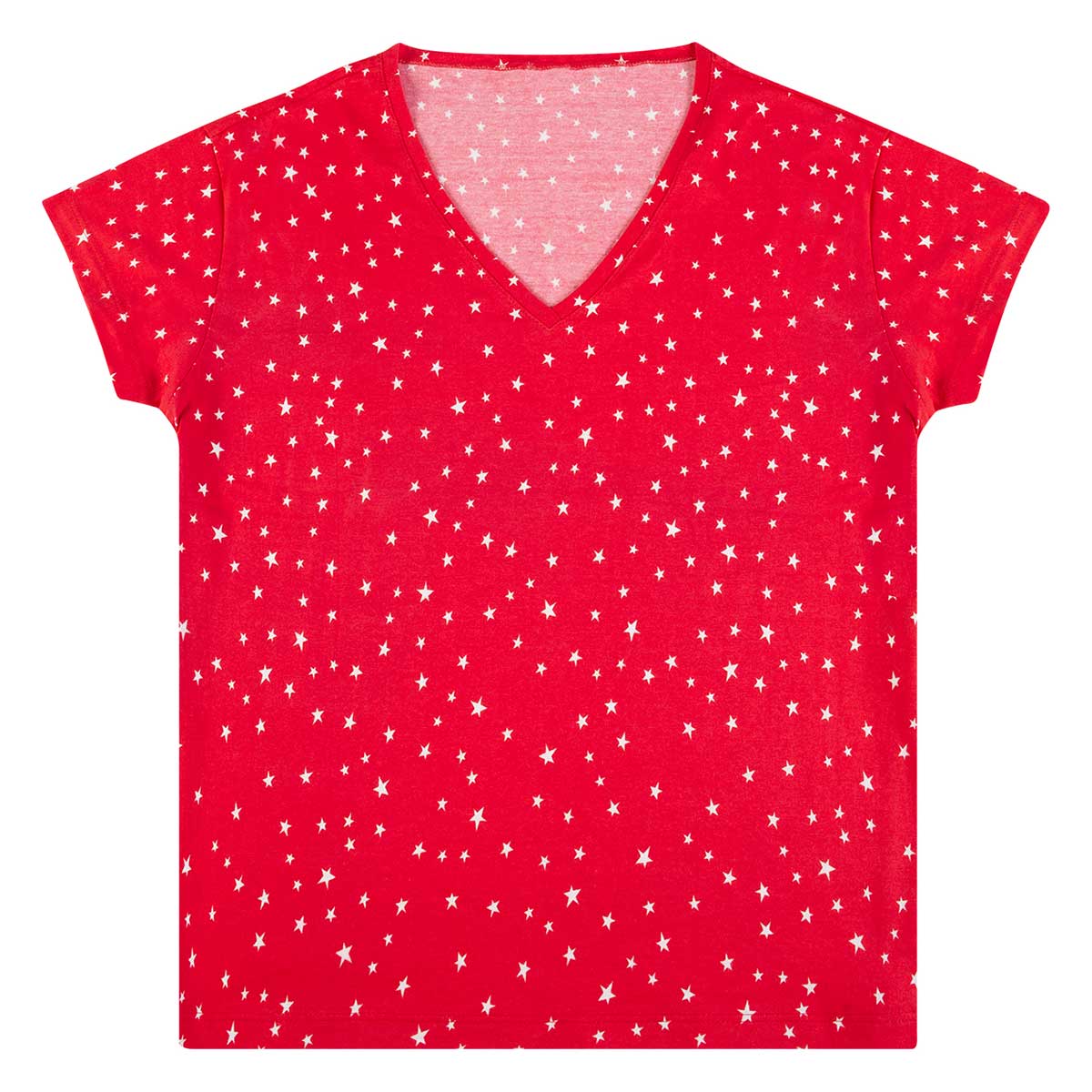 Blusa Feminina Gola V Full Print Folha By Hering Vermelho G