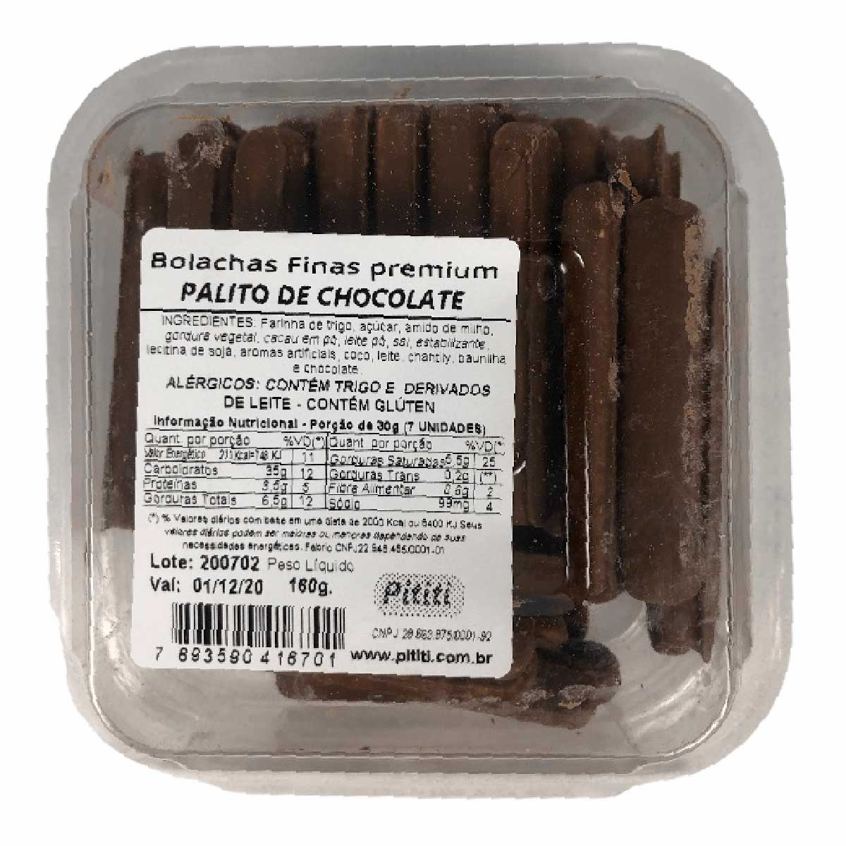 Bolacha Palito de Chocolate Pititi 160 g