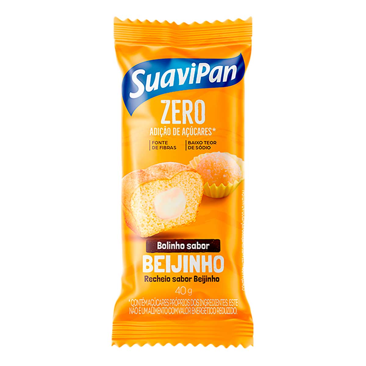 Bolinho Suavipan Beijinho Zero 40g Display com 12 Unidades