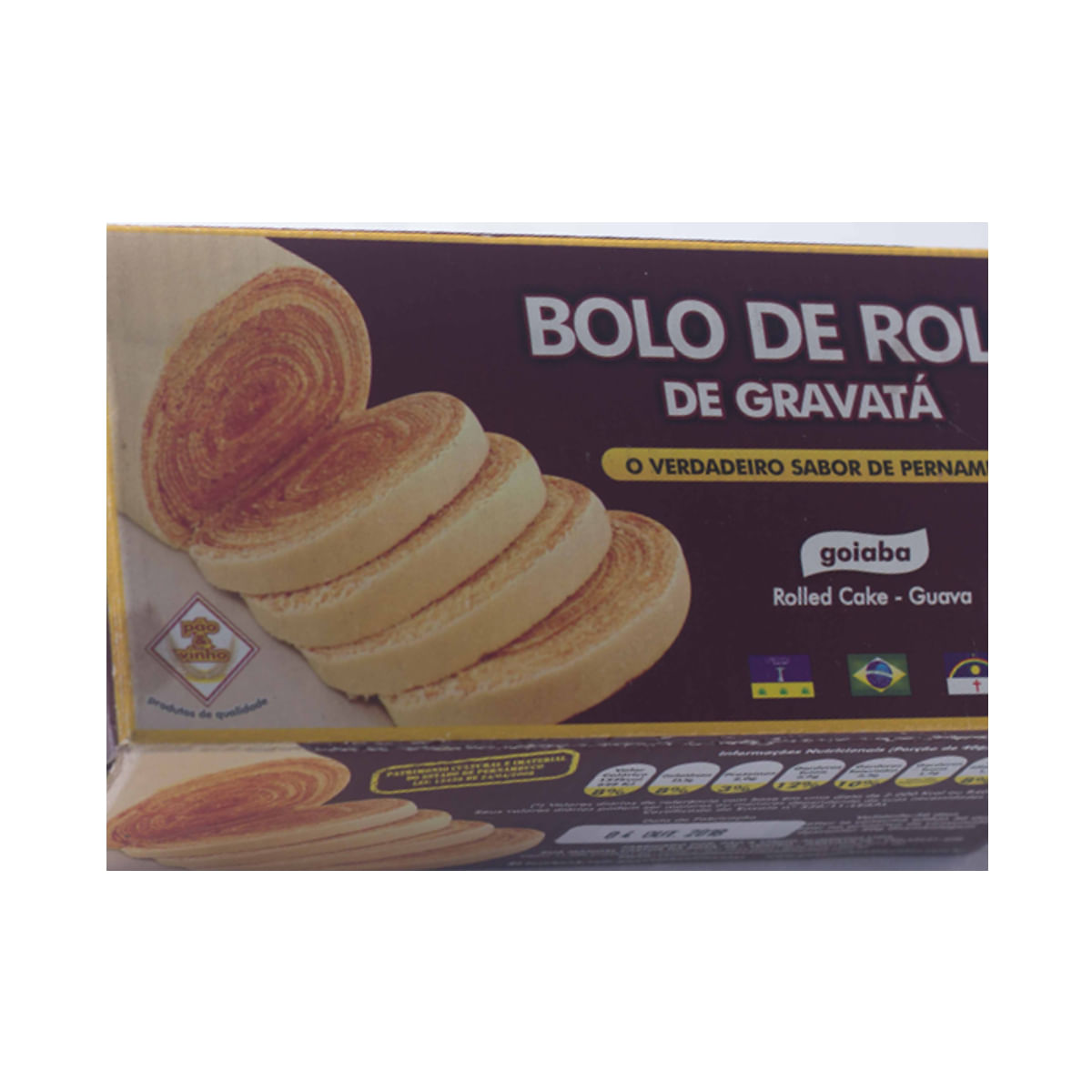 Bolo de Rolo Recheio de Goiaba Gravatá 500 g