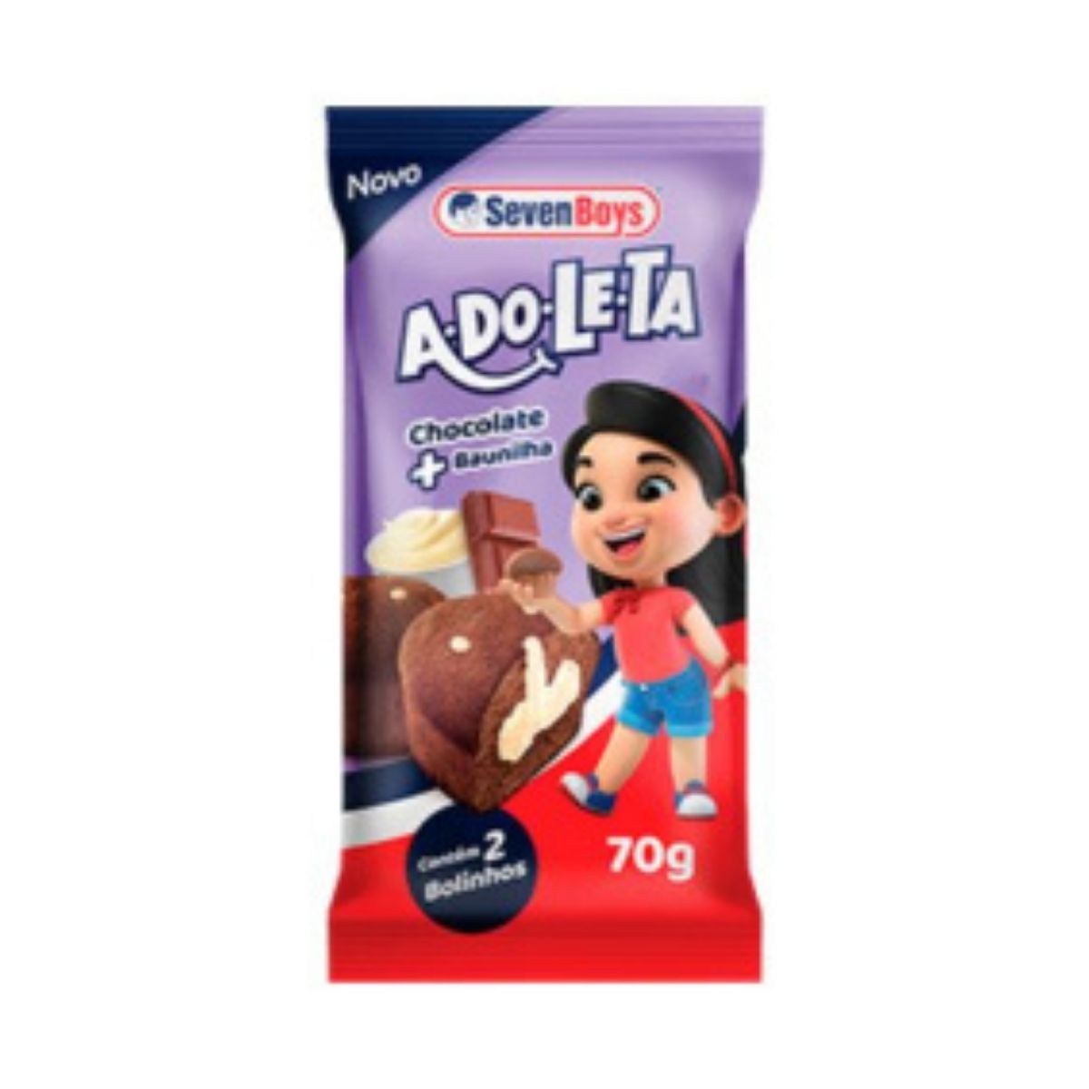 Bolo Seven Boys Chocolate Baunilha 70 g