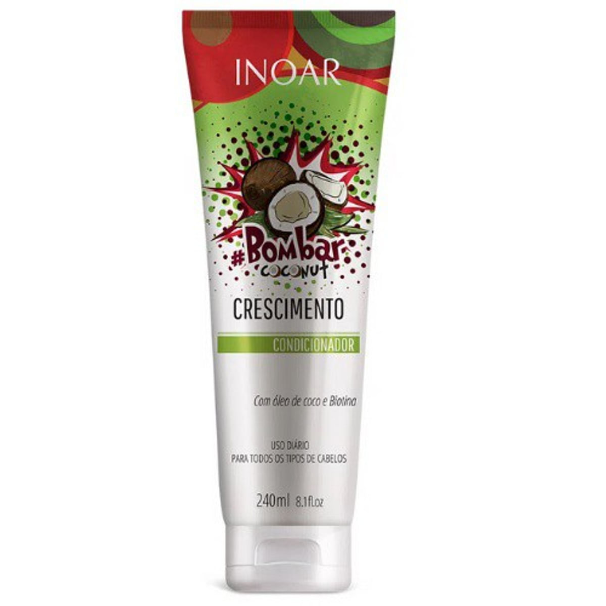 Condicionador Crescimento Inoar Bombar Coconut 240 Ml