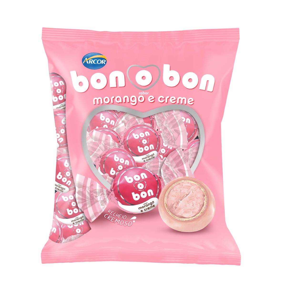 Bombom de Chocolate Branco Morango e Creme Arcor Bonobon 750 g