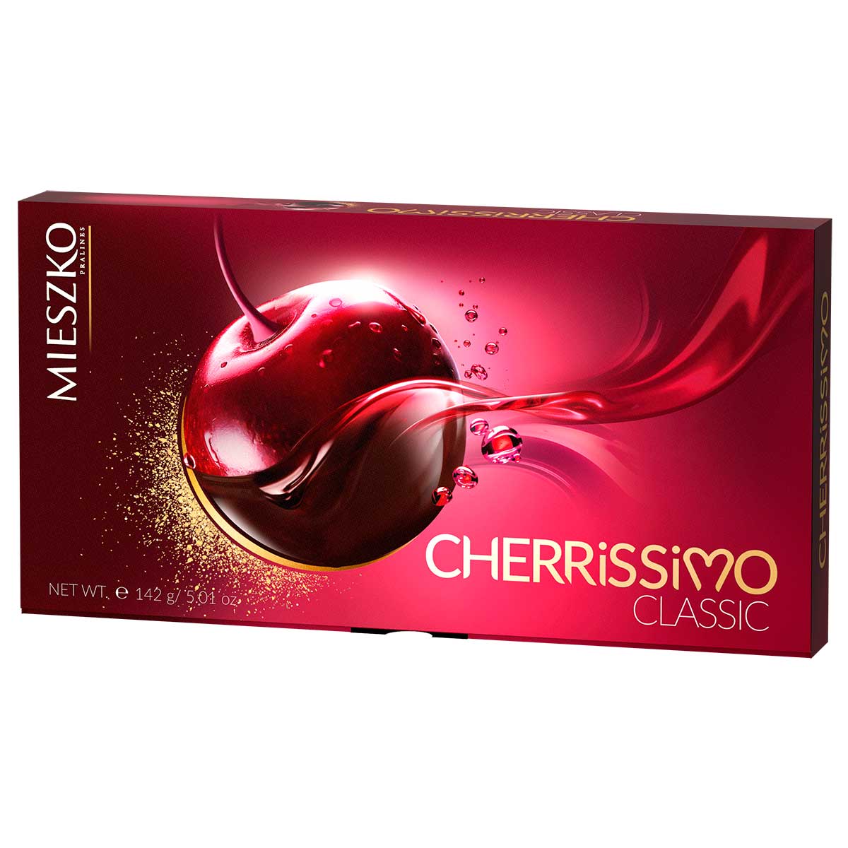 Bombom de Chocolate Amargo com Licor de Cereja Mieszko Cherissimo Classic 142g