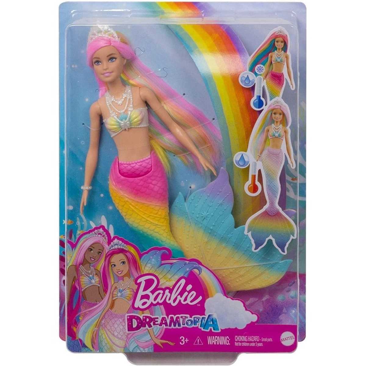 Boneca Barbie Sereia Muda de Cor na Água Mattel Gtf89