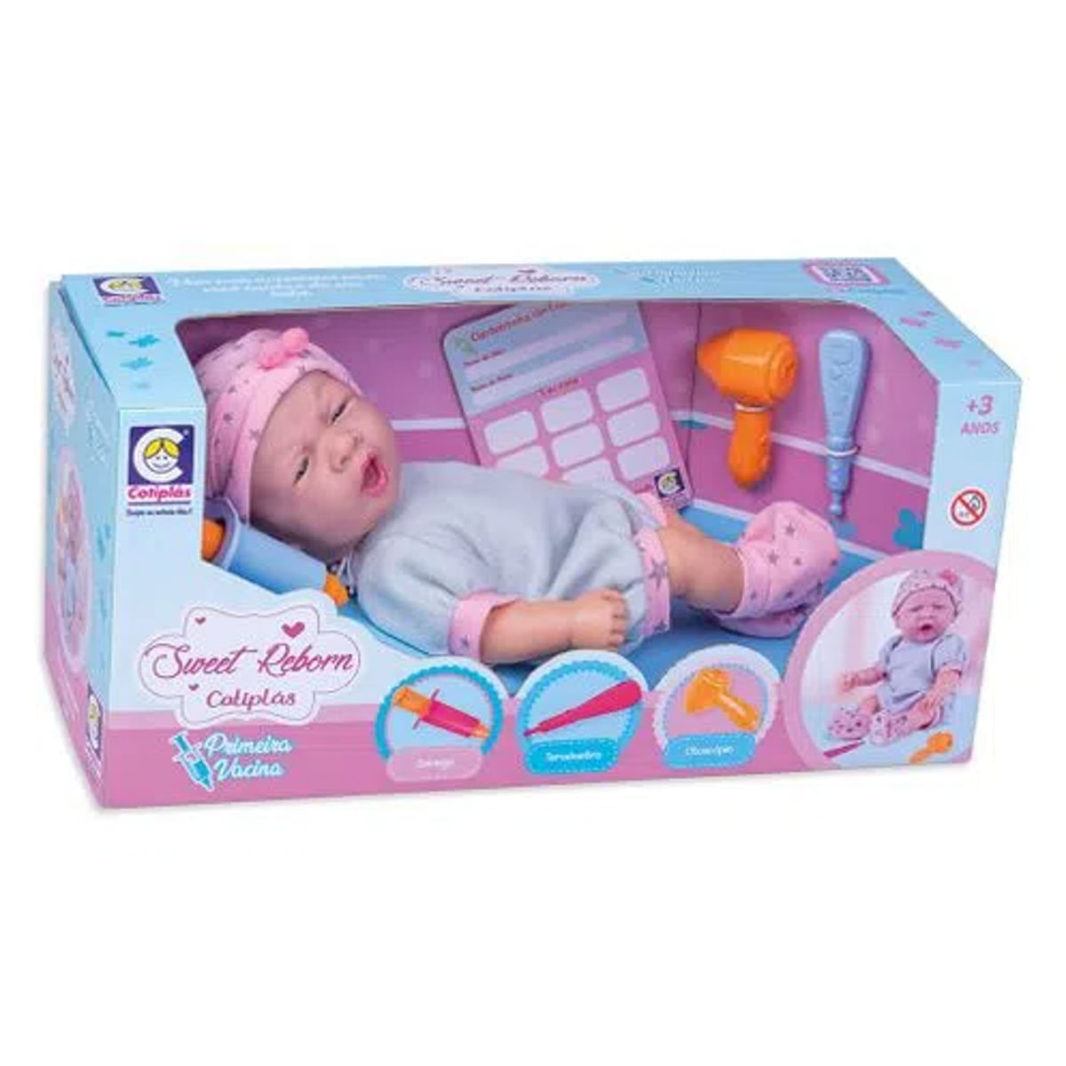 Boneca Sweet Reborn Primeira Vacina Cotiplas