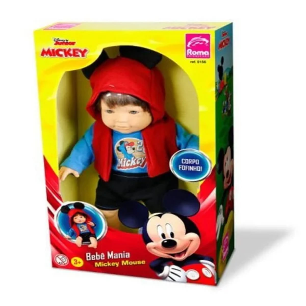 Boneco Mickey Bebê Mania Roma