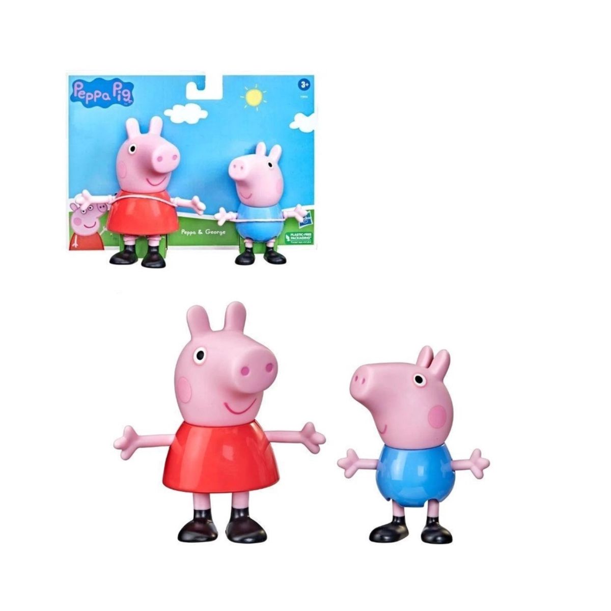 Bonecos Peppa Pig e George Rosa Hasbro