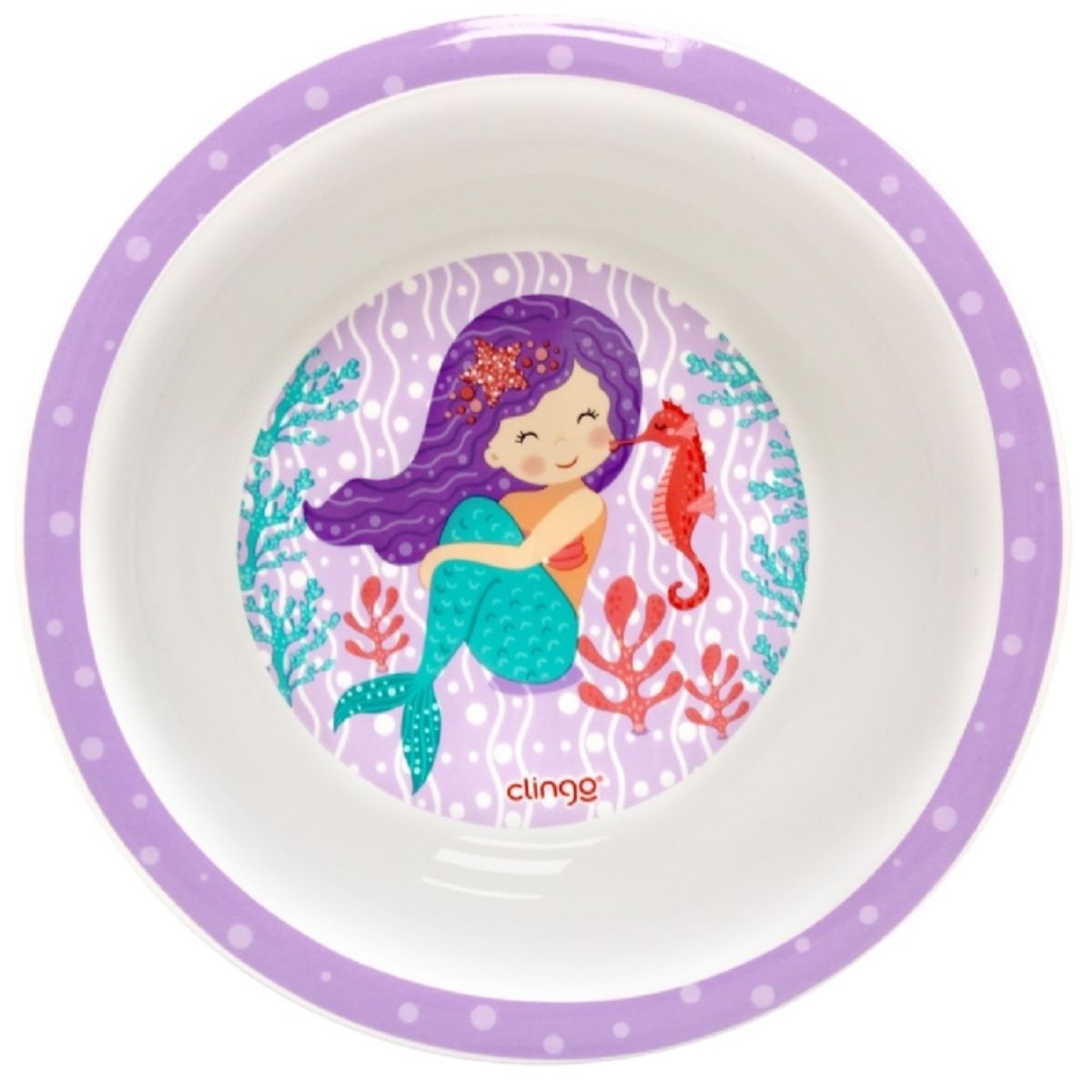 Bowl Infantil Clingo Sereia Branco