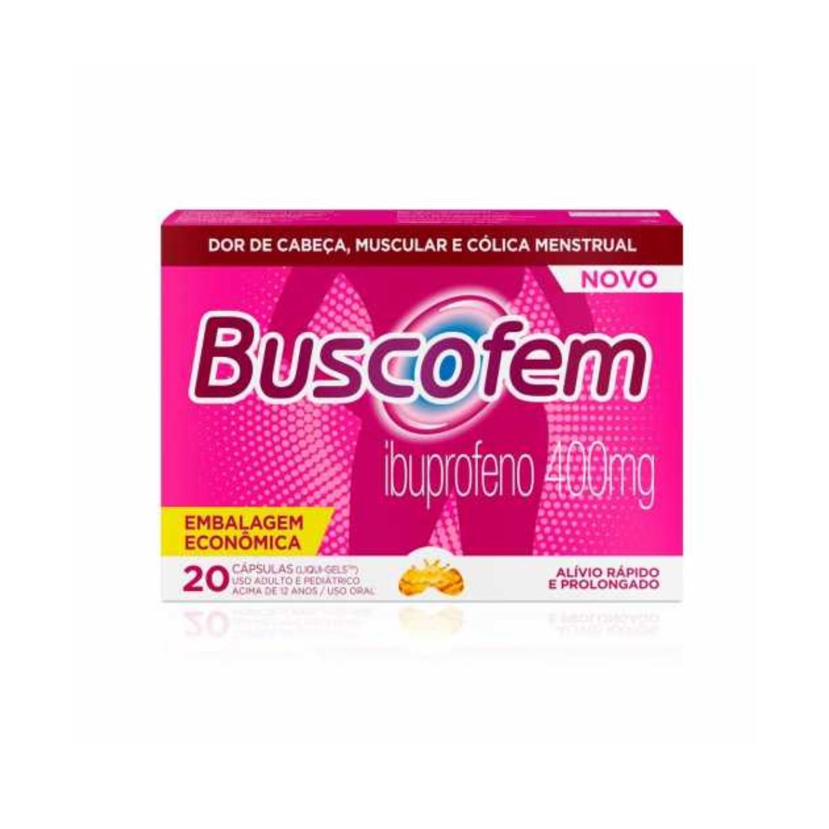 Buscofem gel 400 mg com 20 Cápsulas