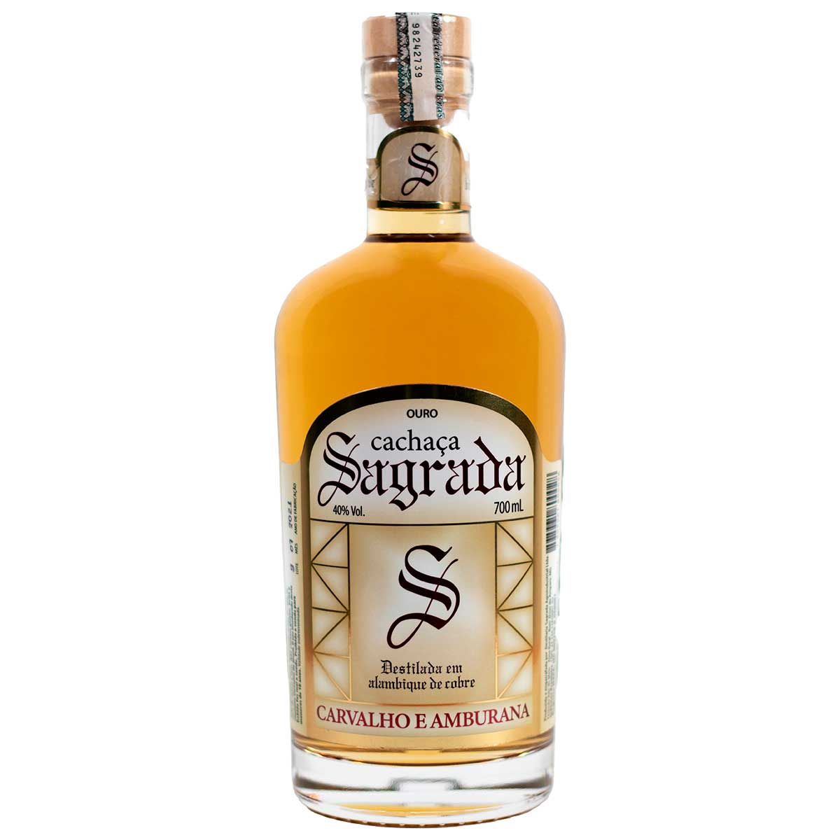 Cachaça Sagrada Ouro 2 Anos 700ml