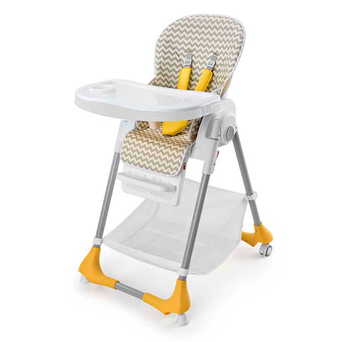 Cadeira Alta de Alimentação Multikids Baby BB606 Amarela Suporta até 15Kg