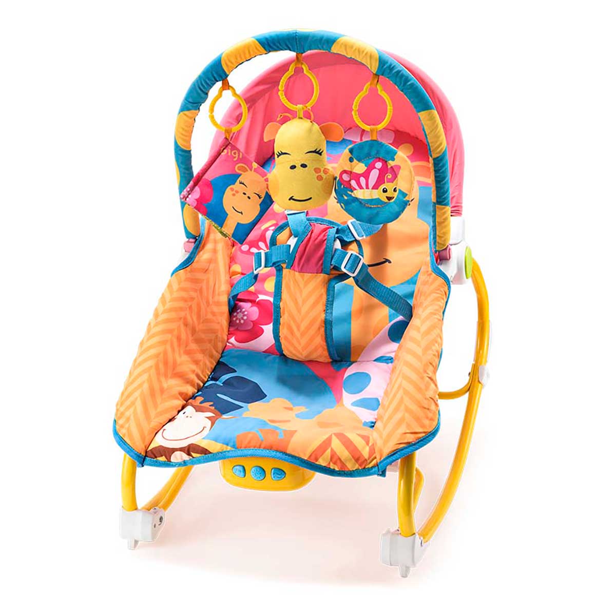 Cadeira de Balanço Infantil Amarelo Poliéster Multikids Baby Girafa BB364 até 20kg