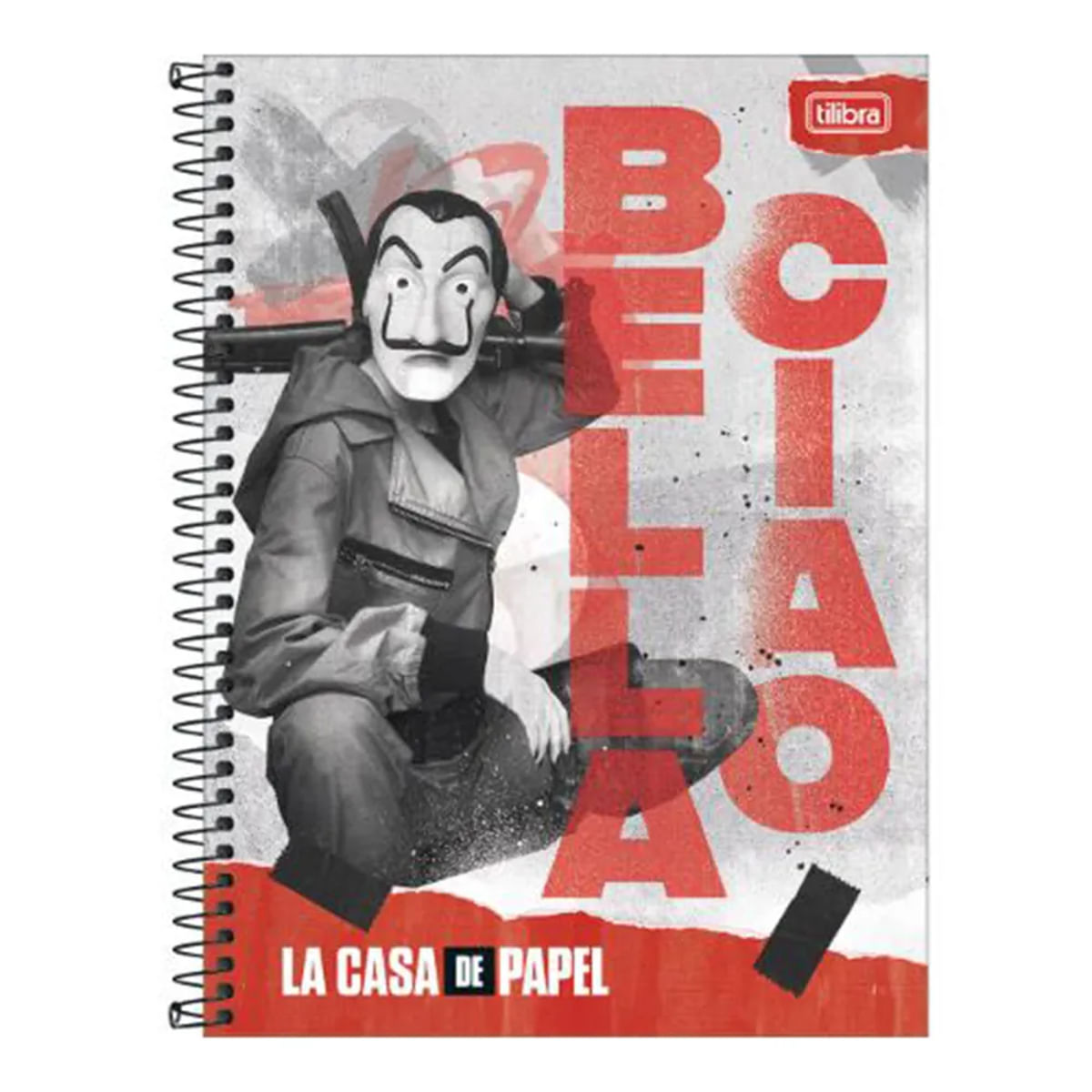 Caderno Capa Dura Universitário 10 Matérias 160 Folhas Coleção La Casa de Papel Tilibra