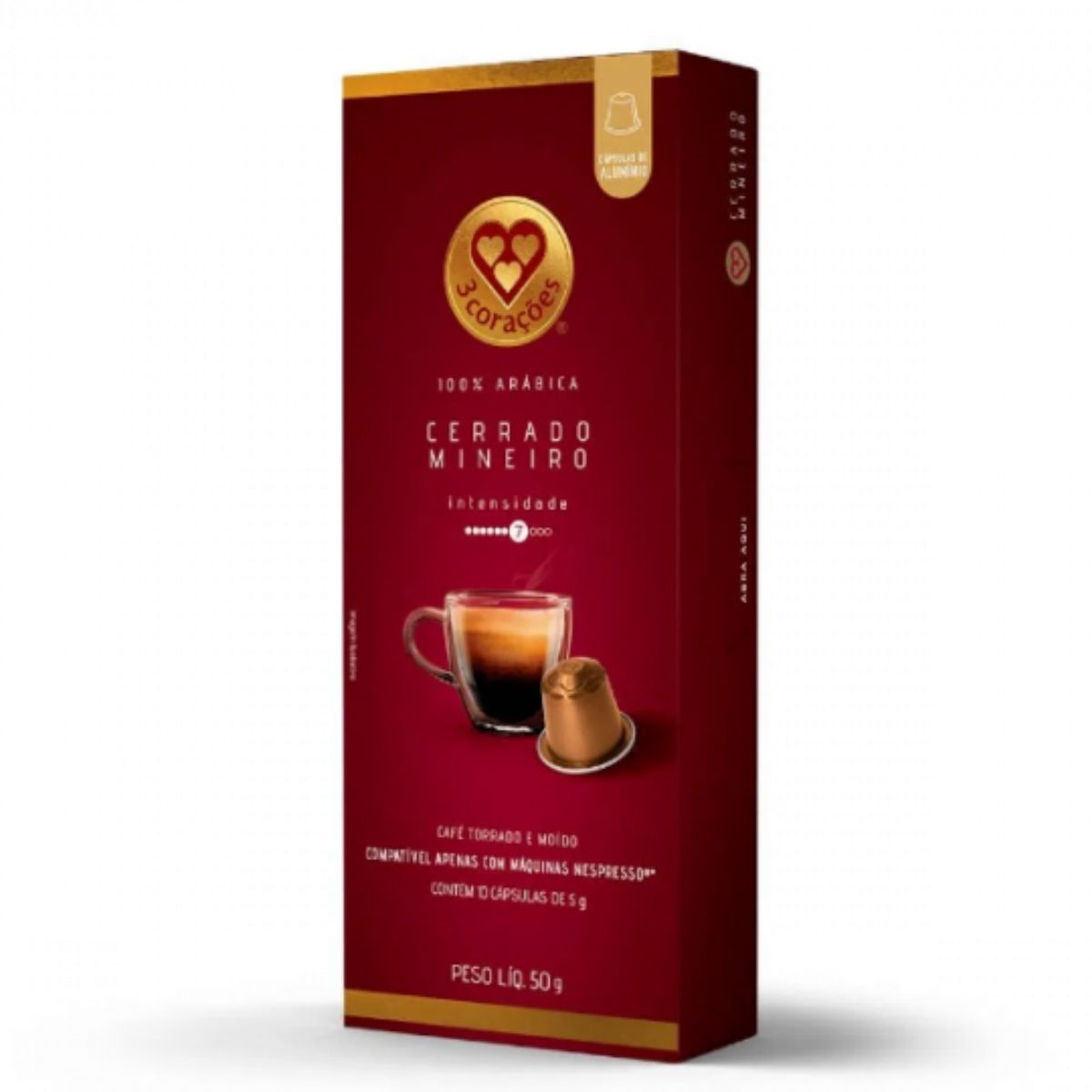 Café Cápsula 3 Corações Nespresso 50 g