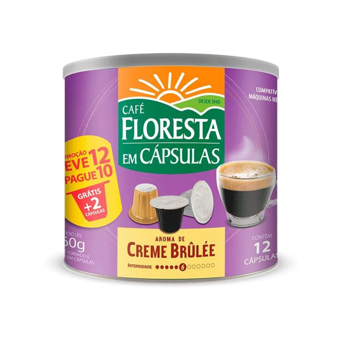 Café em Cápsula Aroma de Creme Brûlée Floresta 60 g